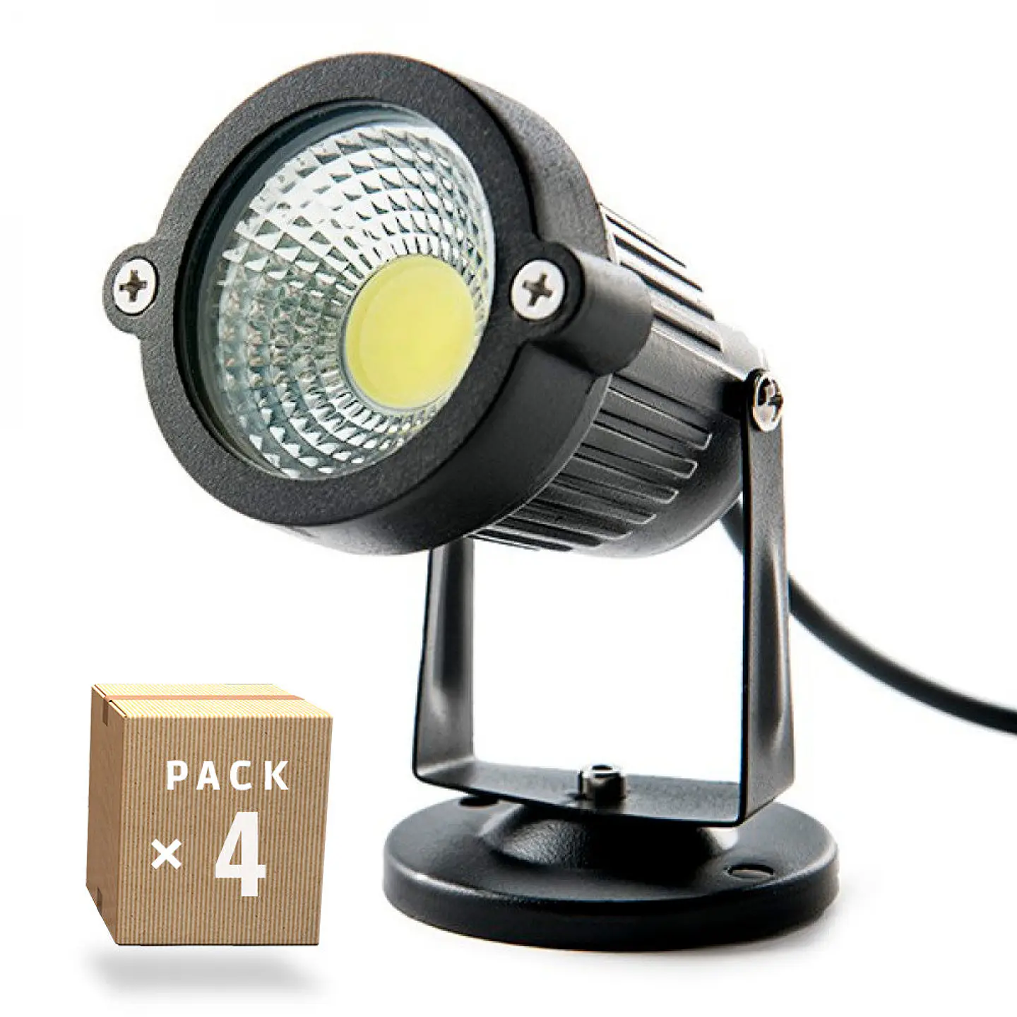 Pacote de 4 Focos LED para Jardim 5W 450Lm 6000ÂºK 40.000H [SL-SL-C12-5W-CW-PK4-AP] 1