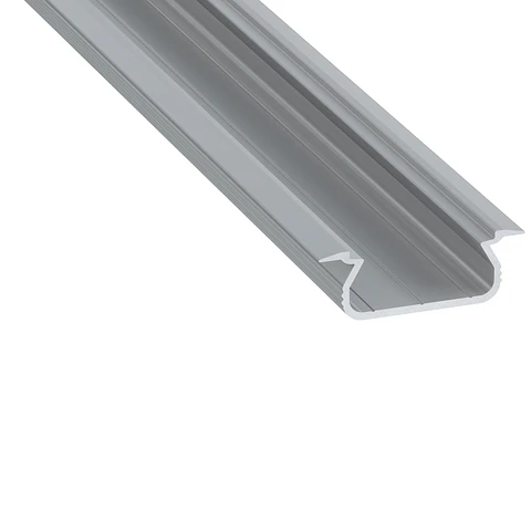 Perfil de Aluminio anodizado prateado KIMERA-SELDE com difusor opalino e tampas de extremidade 2,02 m