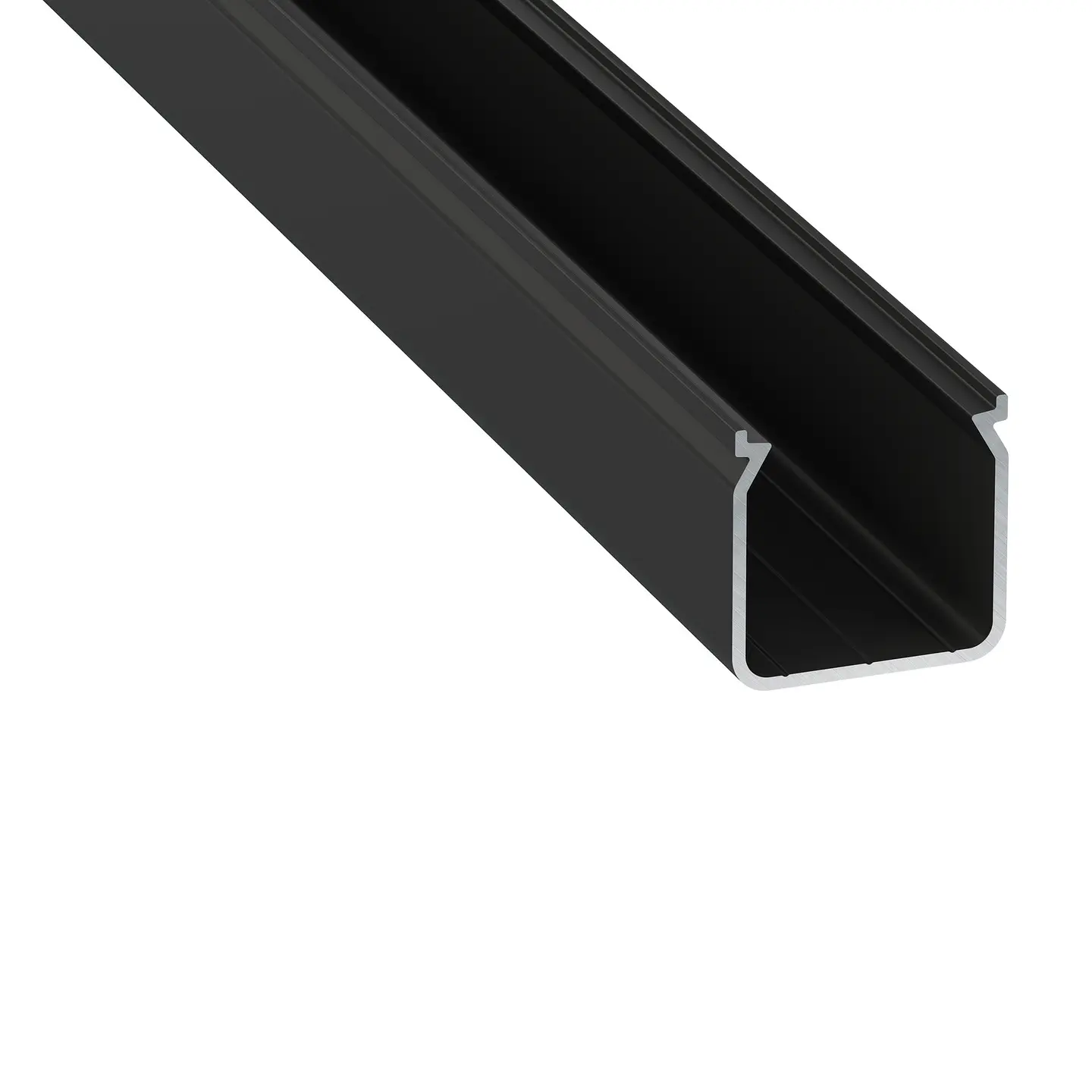 Perfil de alumÃ­nio anodizado preto KIMERA-HELSE com difusor opalino e tampas de extremidade 2,02M 1