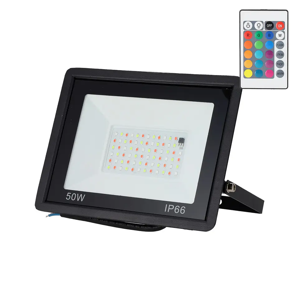 Projetor LED RGBW com controle remoto 50W [HO-ICRGBFL-50W] 1