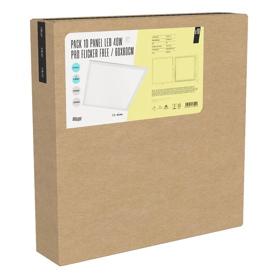 Pacote 10 Painel LED 40W 4.000Lm 6000ÂºK 60x60Cm PRO Sem cintilaÃ§Ã£o 60.000H [BX3LPT59540WPHILIPCW] 2