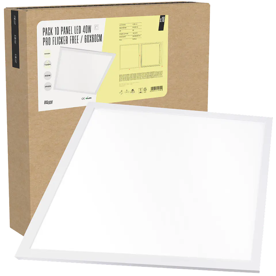 Pacote 10 Painel LED 40W 4.000Lm 6000ÂºK 60x60Cm PRO Sem cintilaÃ§Ã£o 60.000H [BX3LPT59540WPHILIPCW] 3