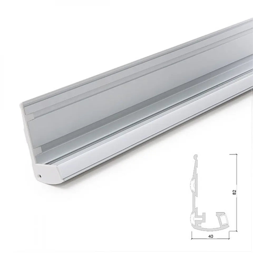 Perfil IluminaÃ§Ã£o Escadas - Borrachas Antiderrapantes - DifusorÂ Leitoso X 1M 1