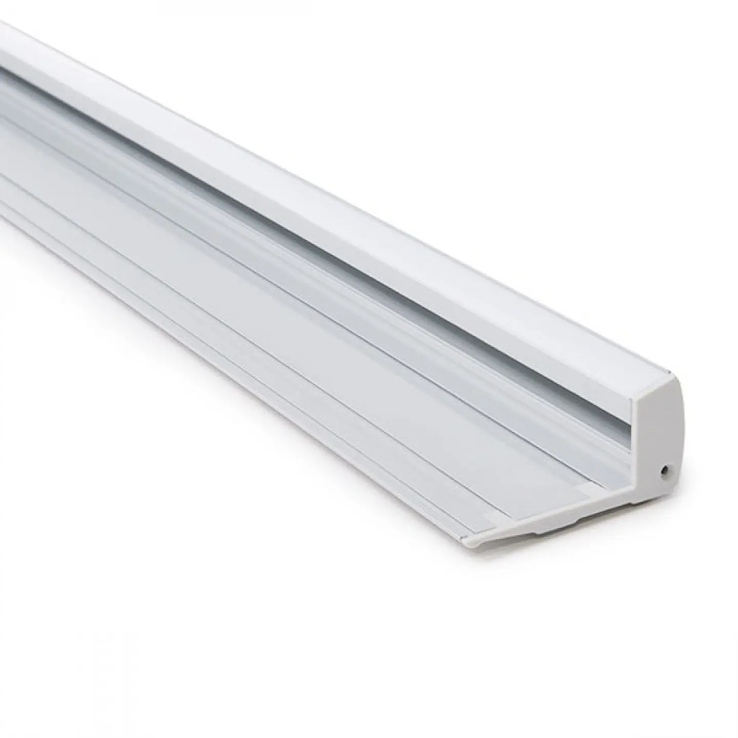 Perfil IluminaÃ§Ã£o Escadas - Borrachas Antiderrapantes - DifusorÂ Leitoso X 1M 4