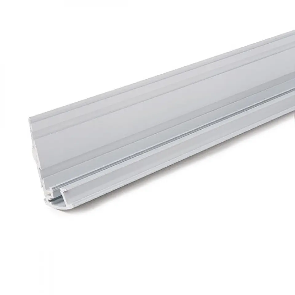 Perfil IluminaÃ§Ã£o Escadas - Borrachas Antiderrapantes - DifusorÂ Leitoso X 1M 6