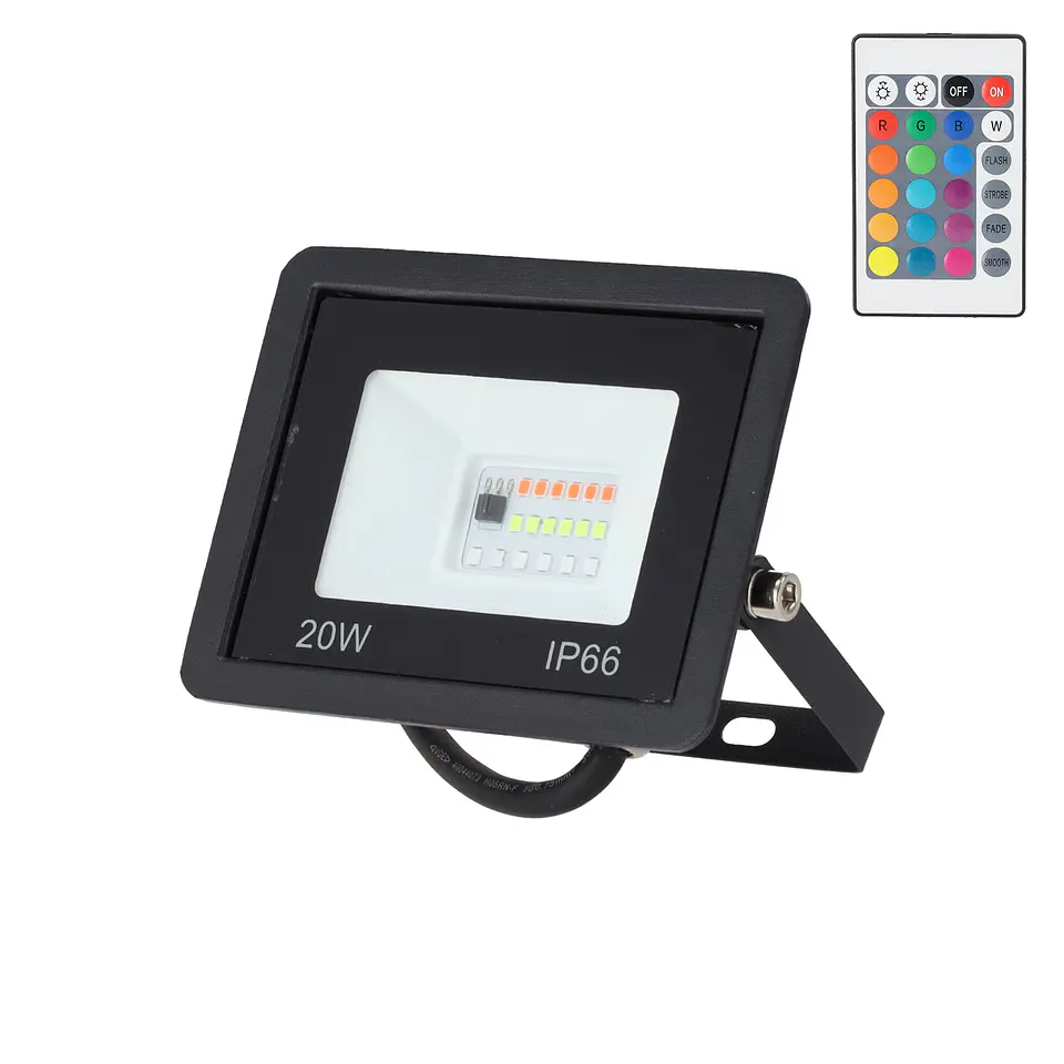 Projetor LED RGBW com controle remoto 20W [HO-ICRGBFL-20W] 1