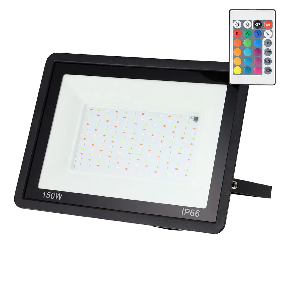 Holofote LED RGBW com controle remoto 150W [HO-ICRGBFL-150W] 1