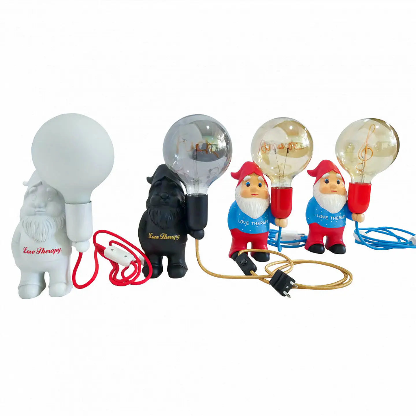 Gnomo CerÃ¢mica Acabamento CorÂ Â Azul/Vermelho Com LÃ¢mpada LED G125 