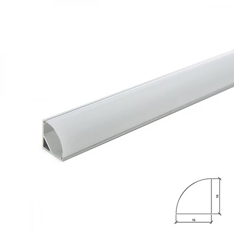 Perfil Aluminio Para A Tira LED Led Instalaçao Cantos - Difusor Leitoso X 2M