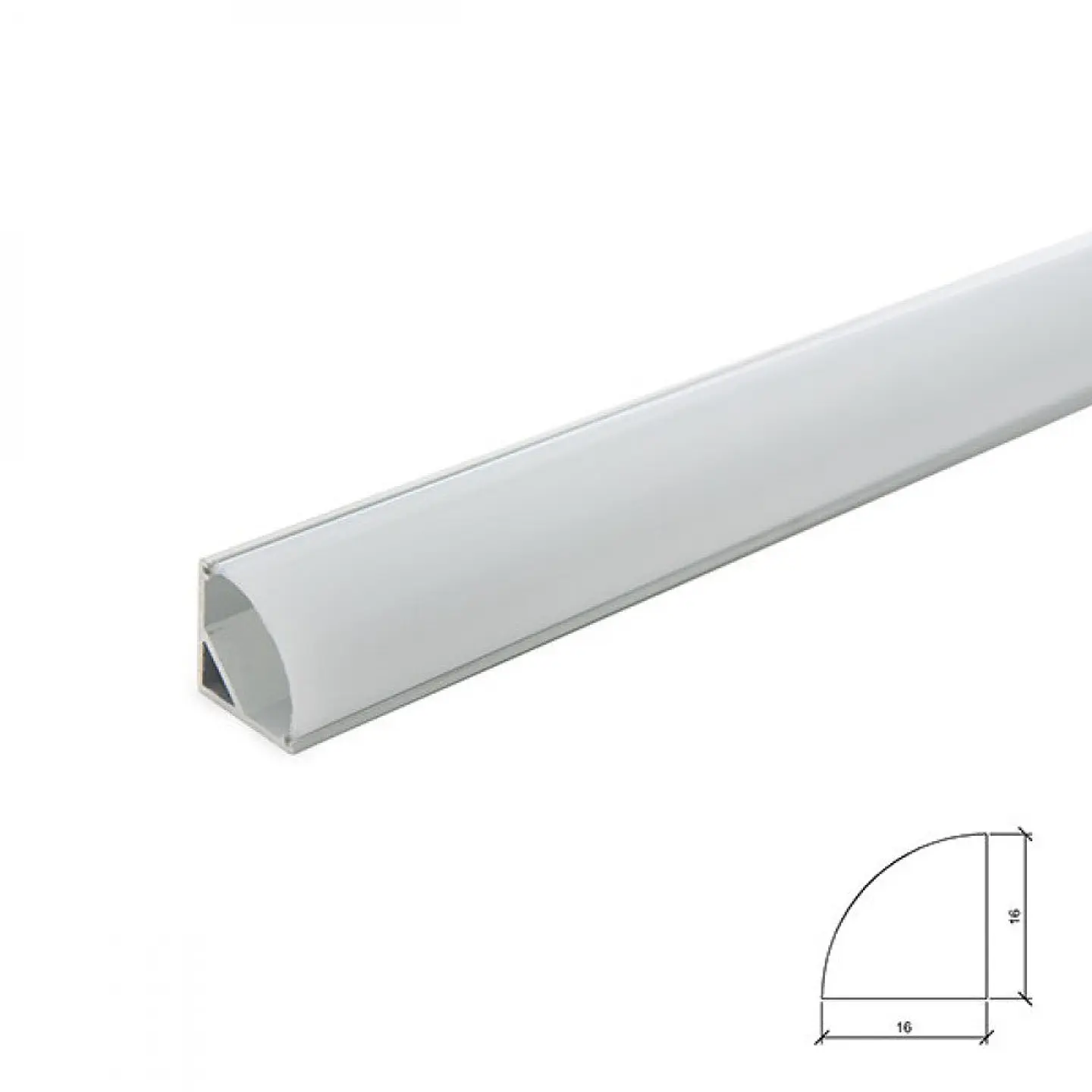Perfil AlumÃ­nio Para AÂ Tira LED Led InstalaÃ§Ã£o Cantos - DifusorÂ Leitoso X 2M 1