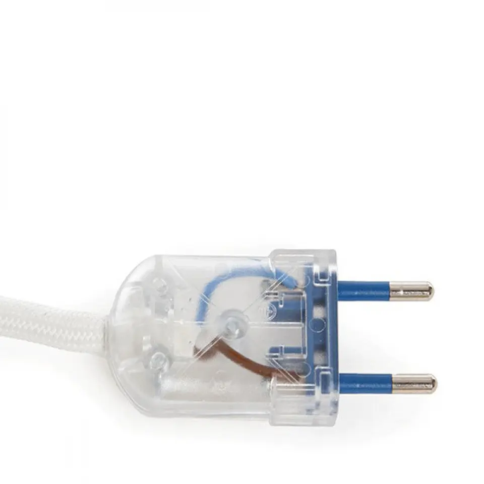 Pendel E27 Cabo 5000Mm Branco3 X 0,75 Suporte De LÃ¢mpada Interruptor Rotativo Cobre - Cela - Plugue [AM-AT536] 3