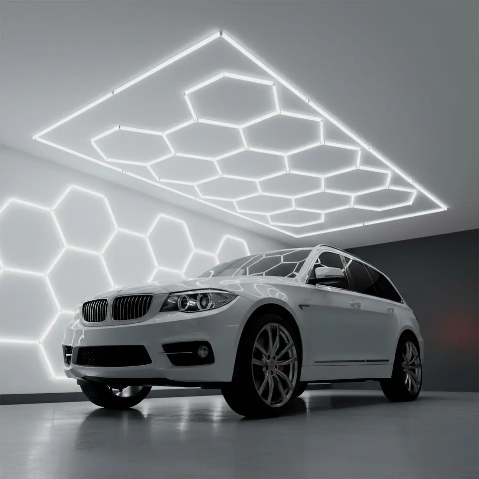LÃ¢mpada LED Hexagonal - 6000K - 14 HexÃ¡gonos 56cm + RetÃ¢ngulo 500cm 1