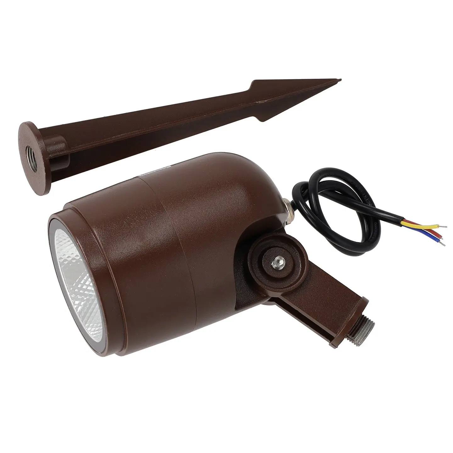 Refletor LED com estaca para jardim, 12W, IP65, 2700K, acabamento marrom. 4