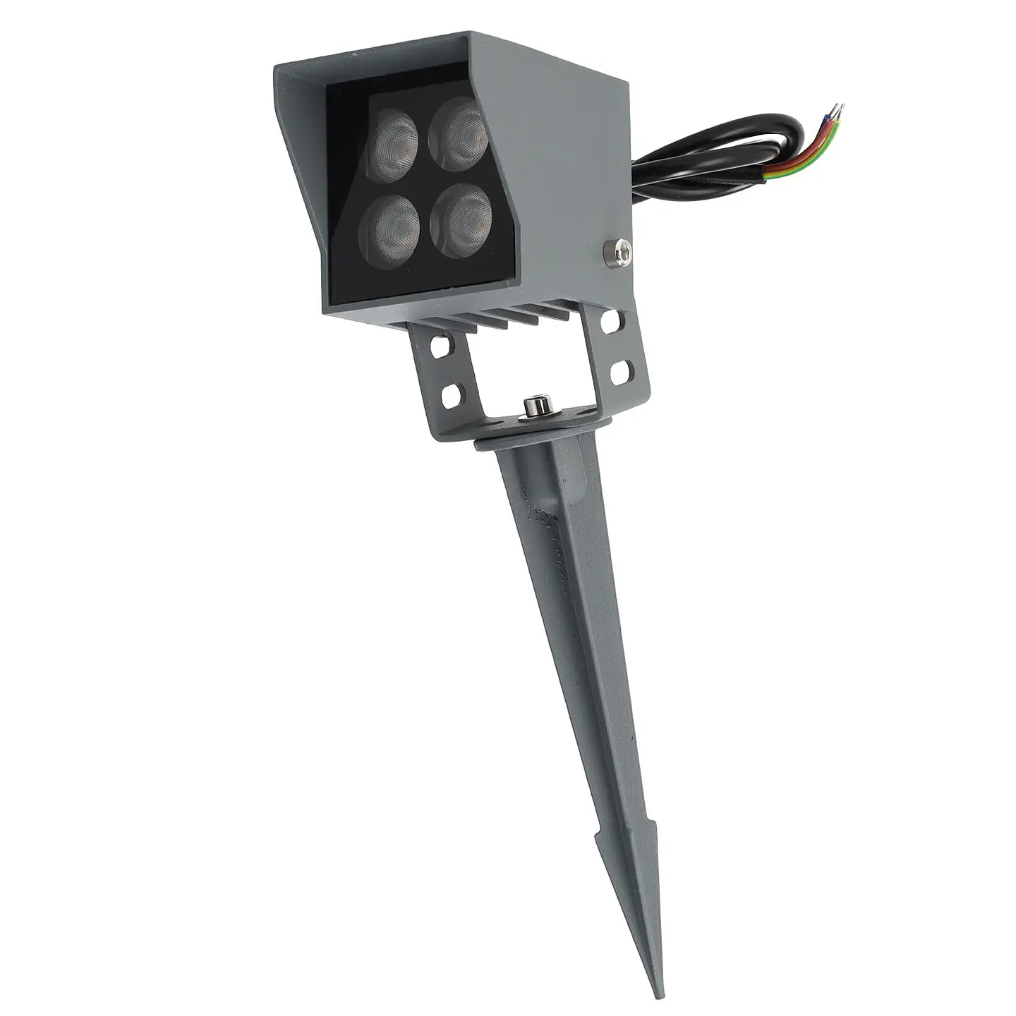 Refletor LED de 4W IP65 2700K com estaca para jardim, acabamento cinza 1