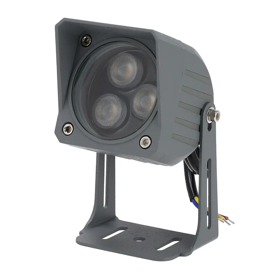 Refletor LED de 3W IP65 2700K com estaca para jardim, acabamento cinza 2