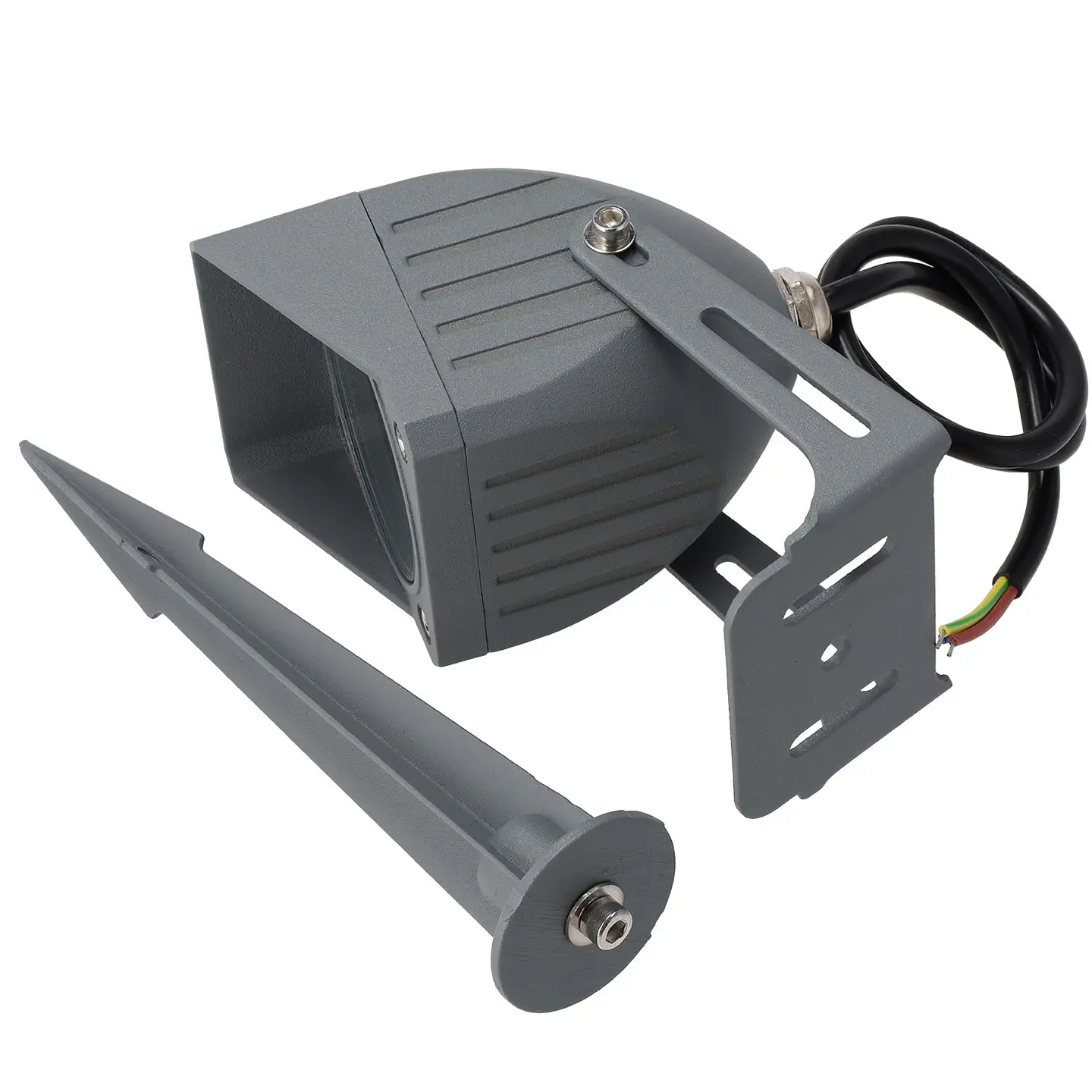 Refletor LED de 3W IP65 2700K com estaca para jardim, acabamento cinza 4