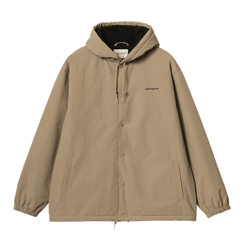 Hooded Coach Jacket UNISEX Leather/ Black