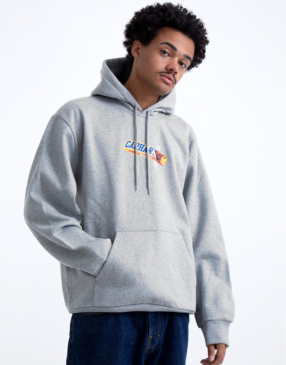 HOODED CHOCOLATE BAR SWEATSHIRT (Grey Heather)  2