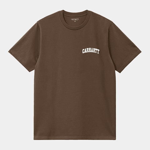 S/S University Script T-Shirt (brown/white) 