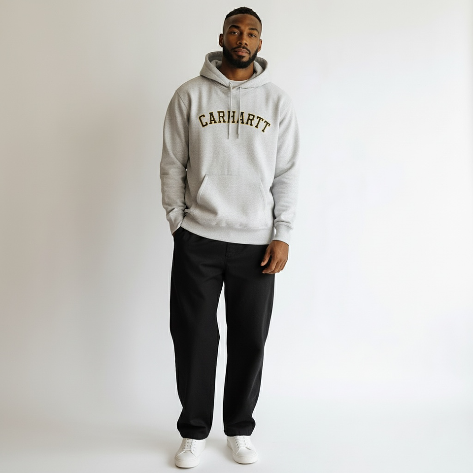 HOODED SWEATSHIRT UNIVERSITY (GREY HEATHER) 3