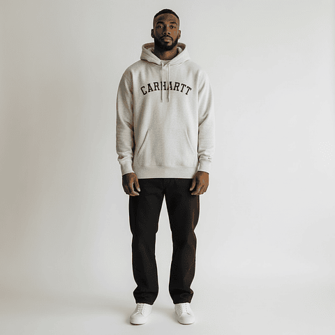 HOODED SWEATSHIRT UNIVERSITY (GREY HEATHER)