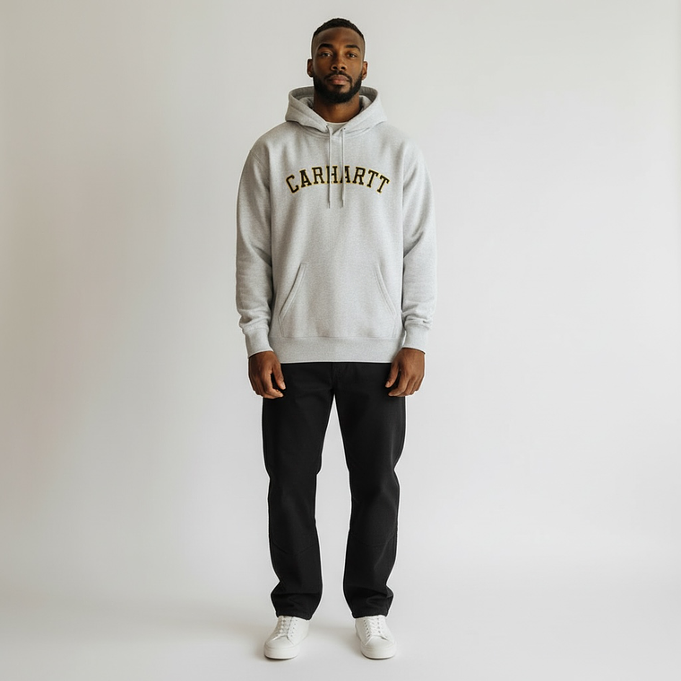 HOODED SWEATSHIRT UNIVERSITY (GREY HEATHER) 2