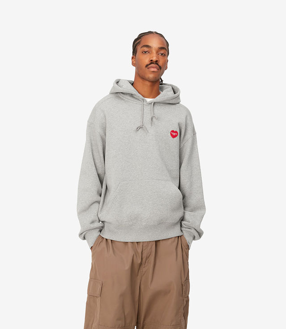 HOODED HEART PATCH SWEAT (GREY HEATHER) 3