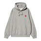 HOODED HEART PATCH SWEAT (GREY HEATHER) - Thumbnail 1