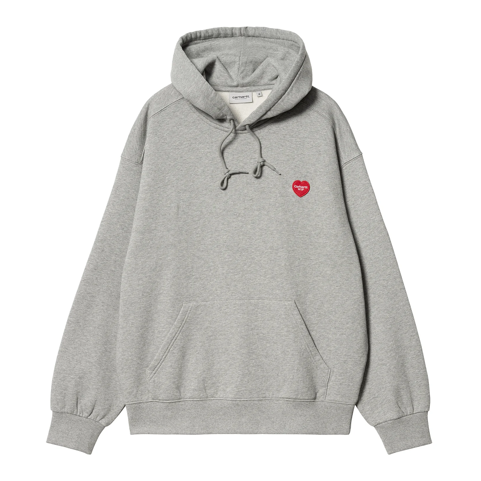 HOODED HEART PATCH SWEAT (GREY HEATHER) 1