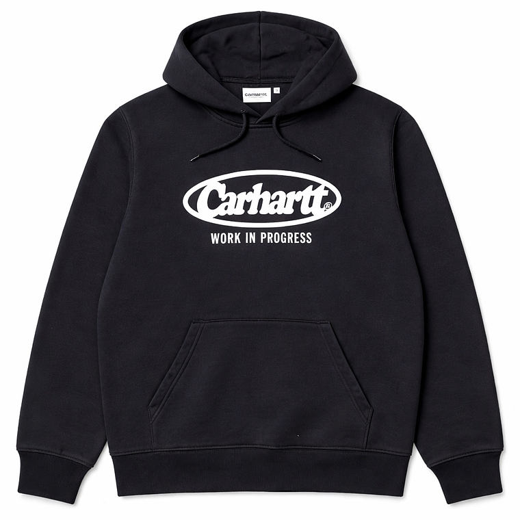 HOODED OVAL SWEAT (BLACK) 1