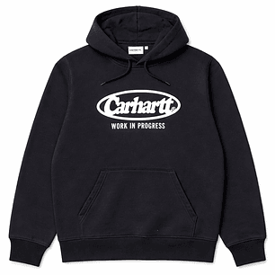HOODED OVAL SWEAT (BLACK)