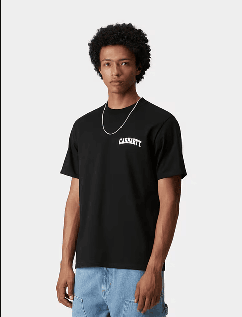 S/S UNIVERSITY SCRIPT T-SHIRT (BLACK)