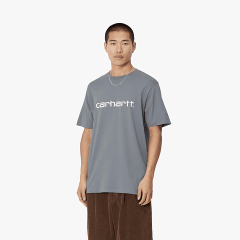 S/S SCRIPT T-SHIRT (MISTY GREY) 