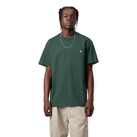 S/S AMERICAN SCRIPT T-SHIRT (Kale Green)