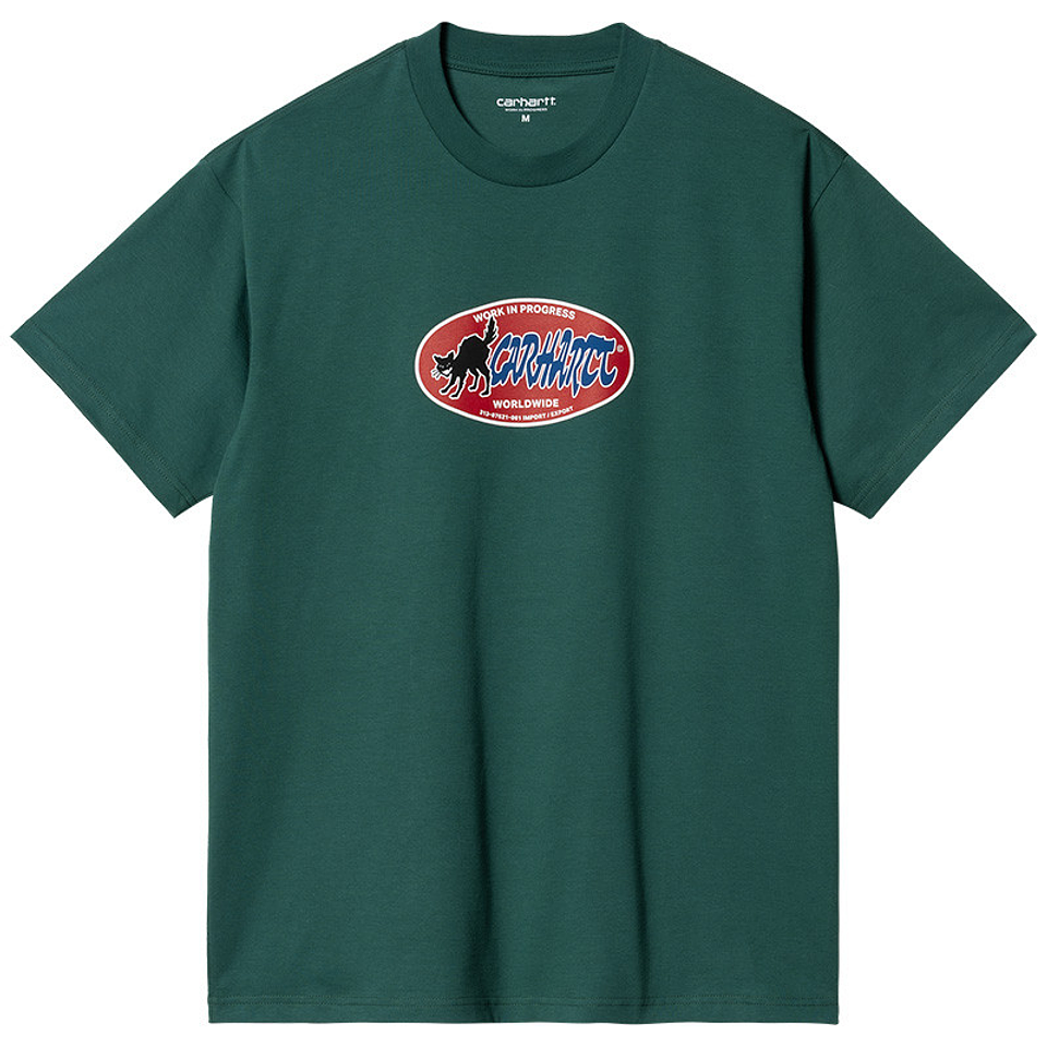 CAT STICKER T-SHIRT (GREEN) 1