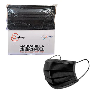 Mascarilla desechable negra