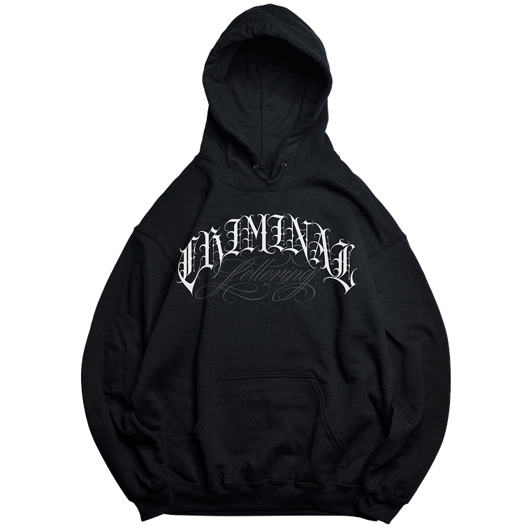 Hoodie Black Criminal Lettering 1