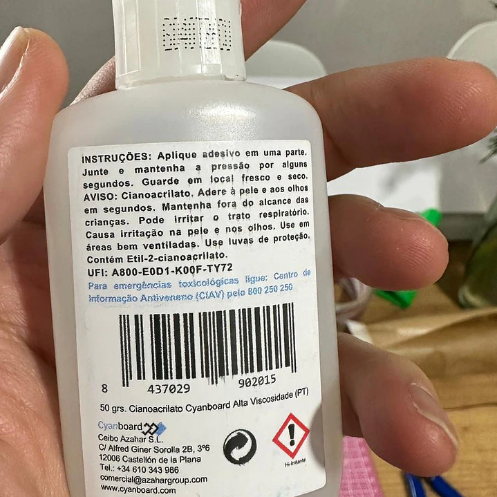 Kit: cianoacrilato alta viscosidade 50 g + ativador 200 ml 2