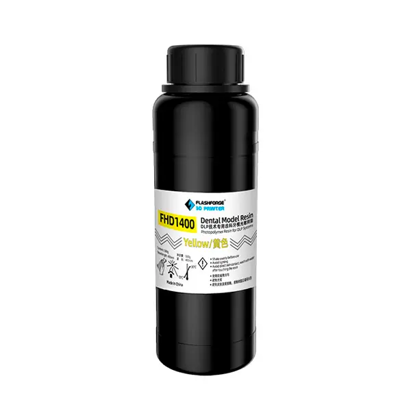 Resina para modelo dental Yellow Flashforge para impresion 3D 0,5L