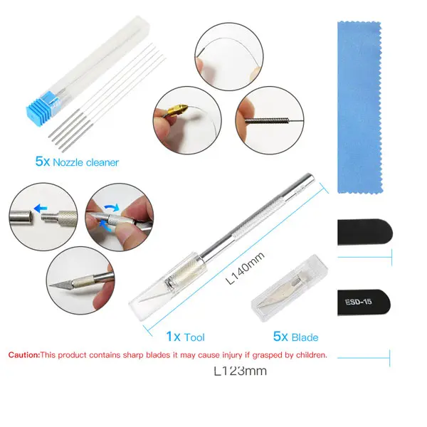 Kit de Herramientas de Limpieza y Extracción para Impresora 3D Creality