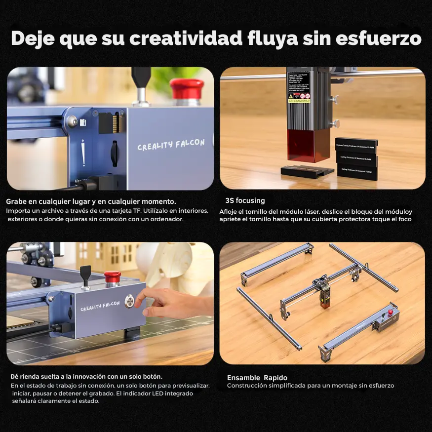 Creality Falcon Pro (10W) corte y grabado laser