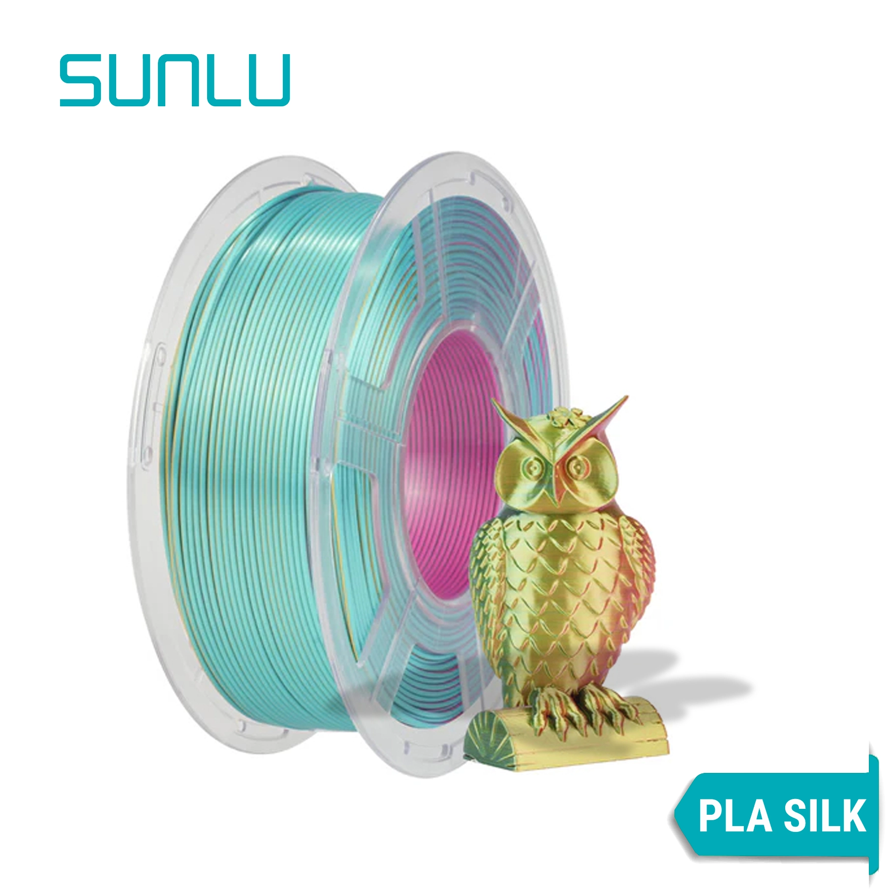 Filamento PLA+ Silk Dual-Color, Tri-Color Sunlu 1Kg 1,75 MM