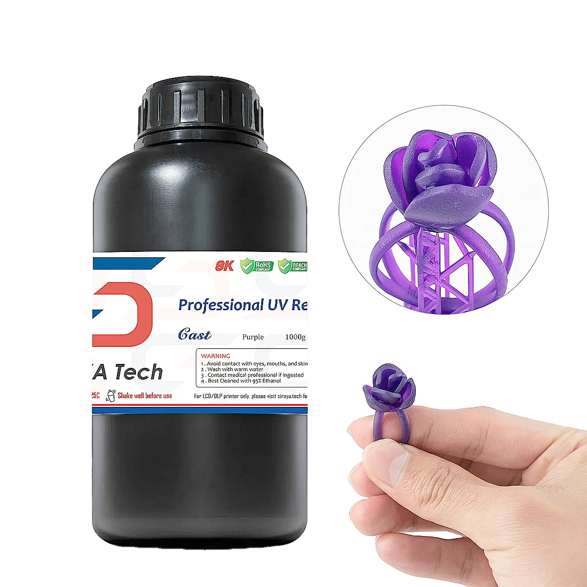 Resina Casteable Siraya Purple para impresión 3D 1L