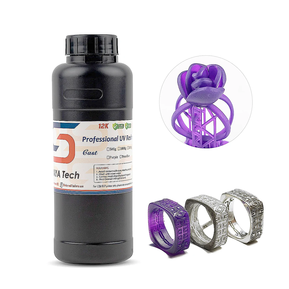 Resina Casteable Siraya Purple para impresión 3D 1L