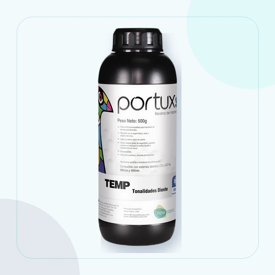 Frasco Portux 3D Temp, referencia para restauraciones temporales