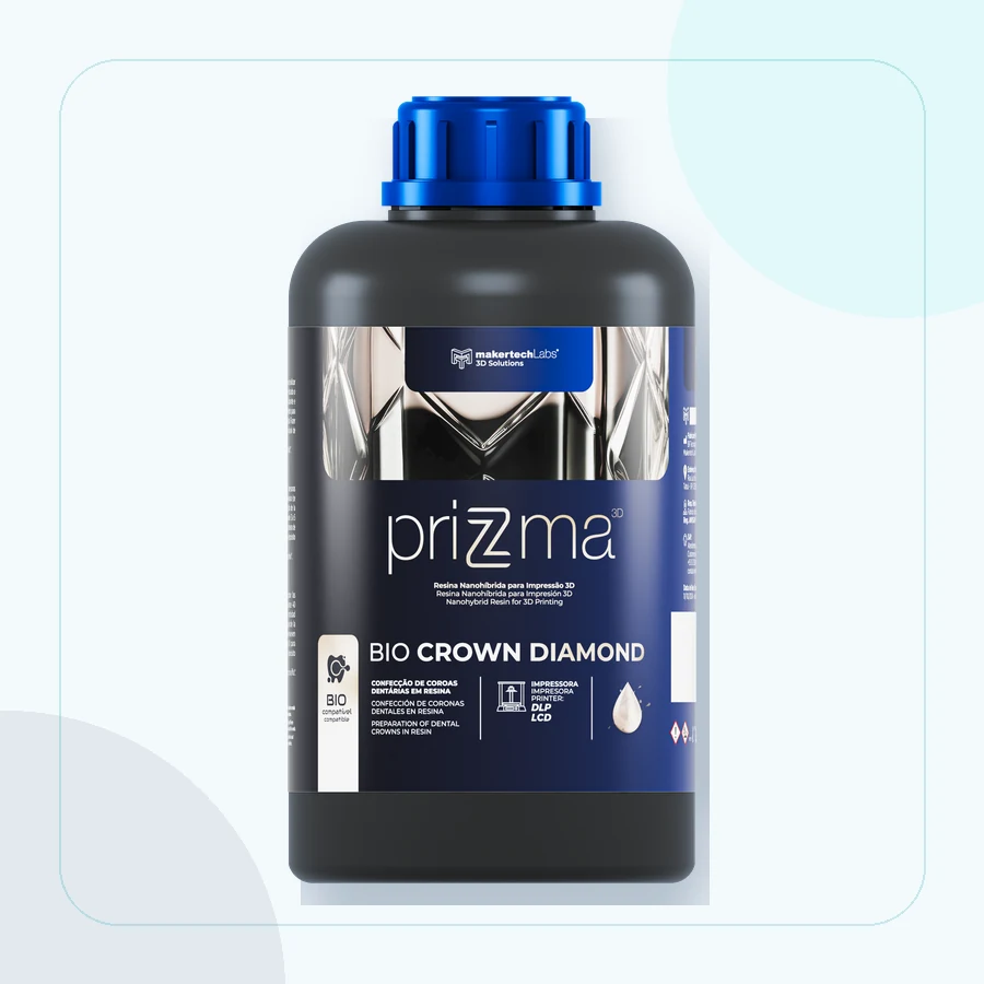 Frasco priZma 3D Bio Crown Diamond, referencia para coronas dentales de resina