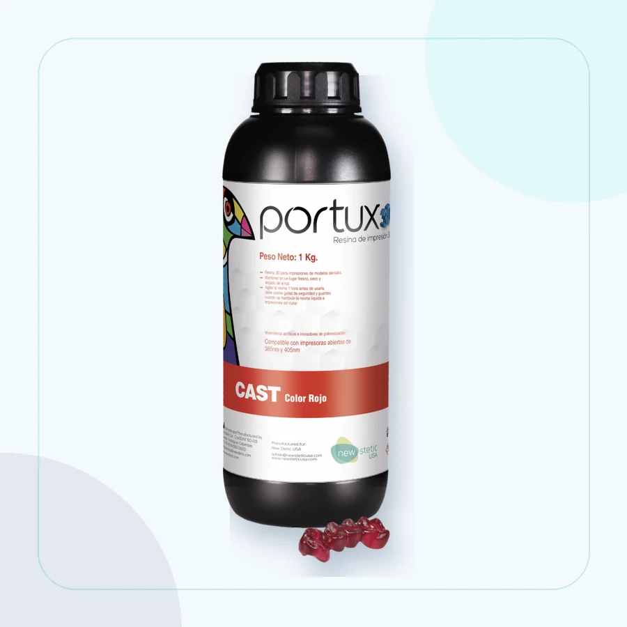 Frasco Portux 3D Cast con patrón calcinable de laboratorio