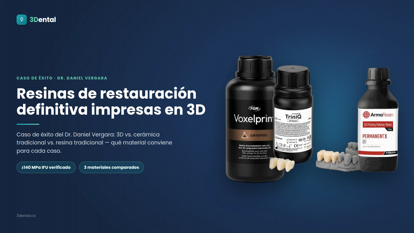 Resinas de restauración definitiva: caso de éxito, por qué funcionan y 3D vs cerámica vs resina tradicional