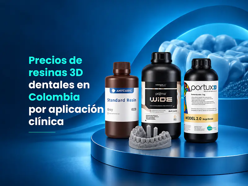 Precios de resinas 3D dentales en Colombia por aplicación clínica