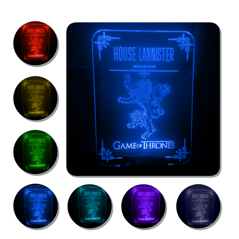 Lámpara 3D Led House Lannister Game of Thrones